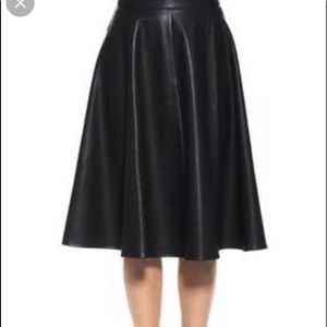 classic faux soft leather black skirt, figure flattering for plus size